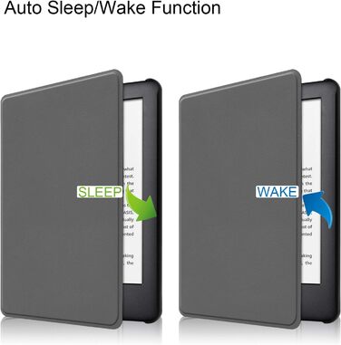 Чохол для Kindle 2019 (10 покоління) 6 дюймів: тонкий, з функцією підставки та авто-ввімкнення/вимкнення (сірий)