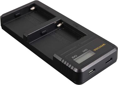 Зарядний пристрій Patona Dual LCD для акумуляторів Sony NP-F970/F750/F550/FM500H/FM50/QM71/91 – одночасний заряд 2-х акумуляторів через USB для відеокамер, світла та моніторів NP-F