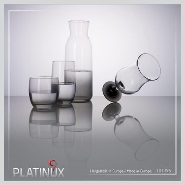 Бокали для коктейлів PLATINUX 400 мл (набір 6 шт.) з ефектом чорного омбре, скляні келихи для вечірок та коктейлів