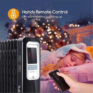 Електричний масляний радіатор Aigostar Oil Monster 33JHH - 2500W з LCD-дисплеєм, 13 ребер, термостатом та дистанційним керуванням