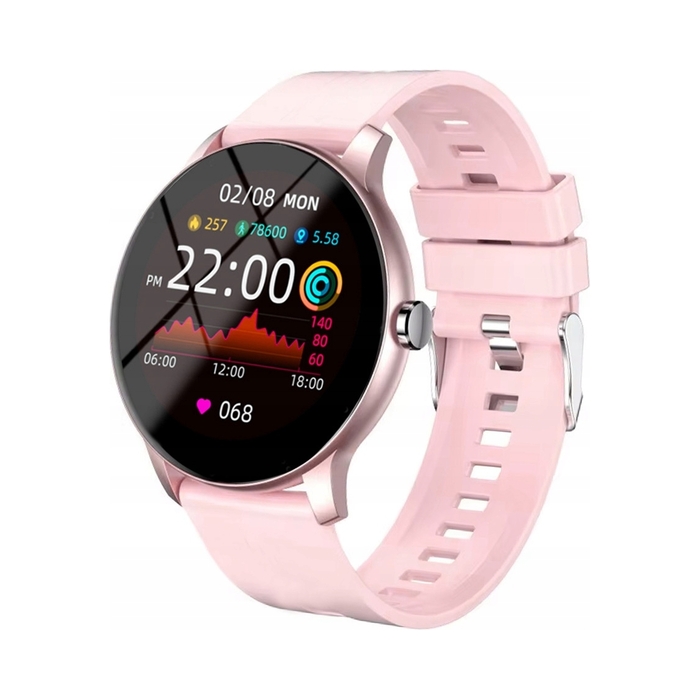 Смарт-годинник Smart-Trend, рожевий, гумовий ремінець, сенсорний екран, водонепроникний