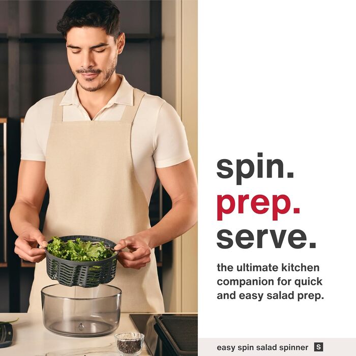 Салатозбирач Zyliss Easy Spin 6L з мотузковим приводом, сірий, BPA-free