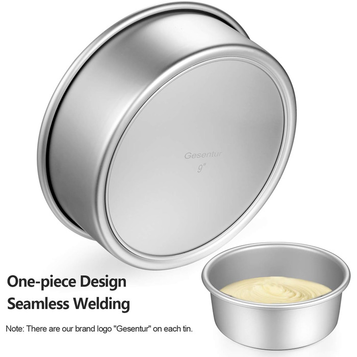 Cake Pan Set - Round Baking Pans made of Anodized Aluminum with Non-Stick Coating, Removable Bottom (1, 3 Sizes)