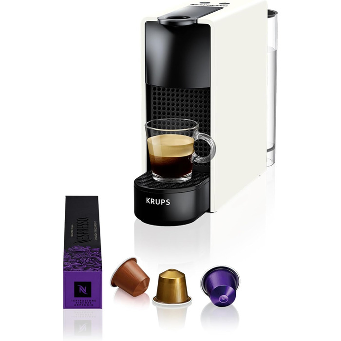 Кавомашина Nespresso Krups XN1101 Essenza Mini, біла, 1260W, 0.7л, клас енергоефективності A (без спінювача молока)