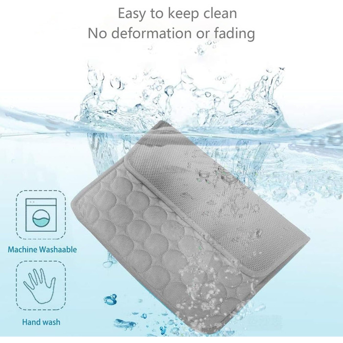 Килимок охолоджуючий для собак YXHZVON, 150 x 100 см, 2XL, сірий. Охолоджуючий килимок для собак, літній, миючий, для дому, машини, в дорогу