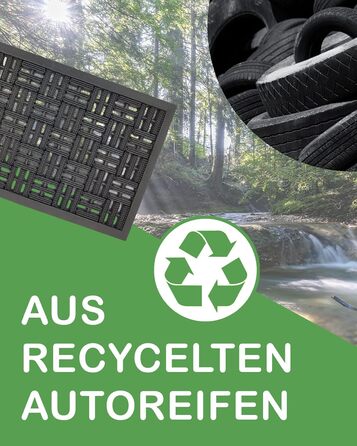 Гумовий килимок для вулиці DILUMA Matador 45x75 см, міцний грязезахисний килимок-ганз із антиковзаючим покриттям для вхідних дверей