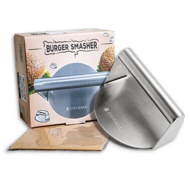 Прес для смаш-бургерів із нержавіючої сталі 304, професійний чавунний сквашер для гриля та кухні, комплект з 60 аркушами пергаменту, підходить для посудомийки