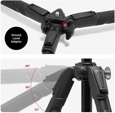 Штатив Manfrotto 190X з алюмінію – 3-секційний для бездзеркальних та DSLR камер (Alu 3 Segm Kit з Arca Swiss)