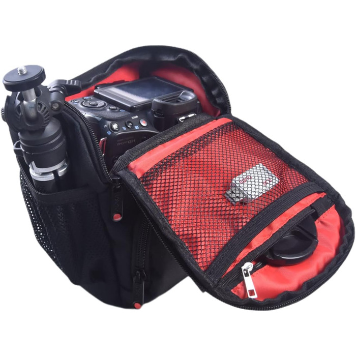 Водонепроникна сумка для камери FOSOTO з дощем.іком для DSLR/SLR Canon Sony Nikon Fujifilm. Сумісна з об'єктивом та спалахом. Чорна.