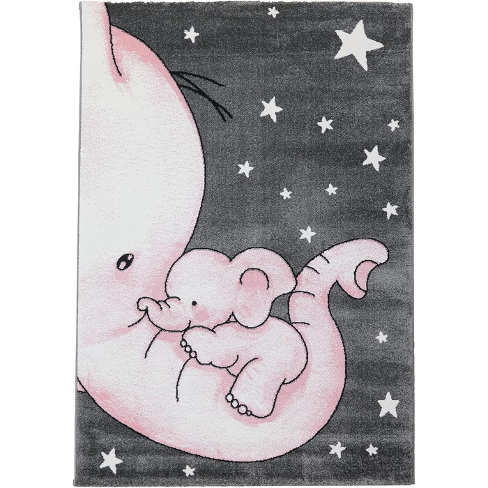 Дитячий килим круглий Elefant, короткий ворс, блакитно-сірий 120 см. Килим для дівчаток та хлопчиків в дитячу кімнату. Гіпоалергенний, м'який килим для ігор.