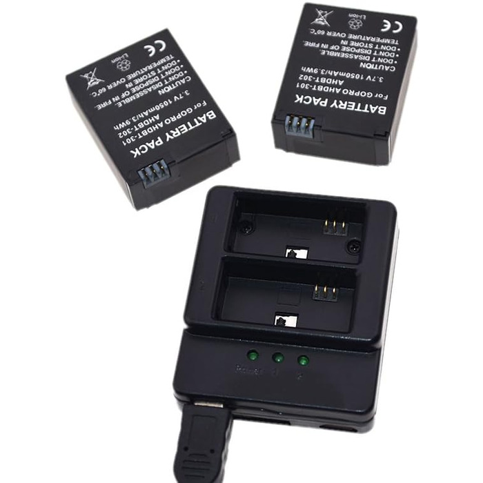 Акумулятор Suptig (2 шт) та подвійний зарядний пристрій для GoPro HERO3 / HERO3+ / AHDBT-301 / AHDBT-302