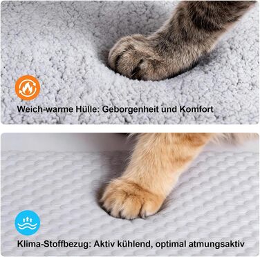 Килимок-ліжко для котів Pet Prime на підвіконня, 90 x 28 см, сірий, з 2 чохлами, теплий та прохолодний, машинне прання