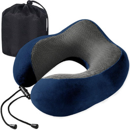Подушка для шиї Poligono для подорожей: м'яка, комфортна, з піною з пам'яті, компактна, блакитна