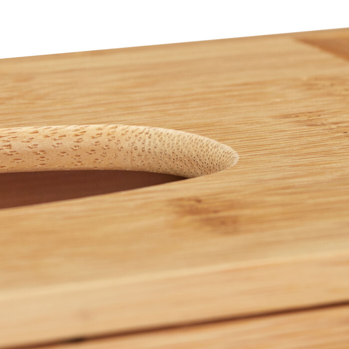 Relaxdays Bamboo Touchless Soap Dispenser with 2 Compartments