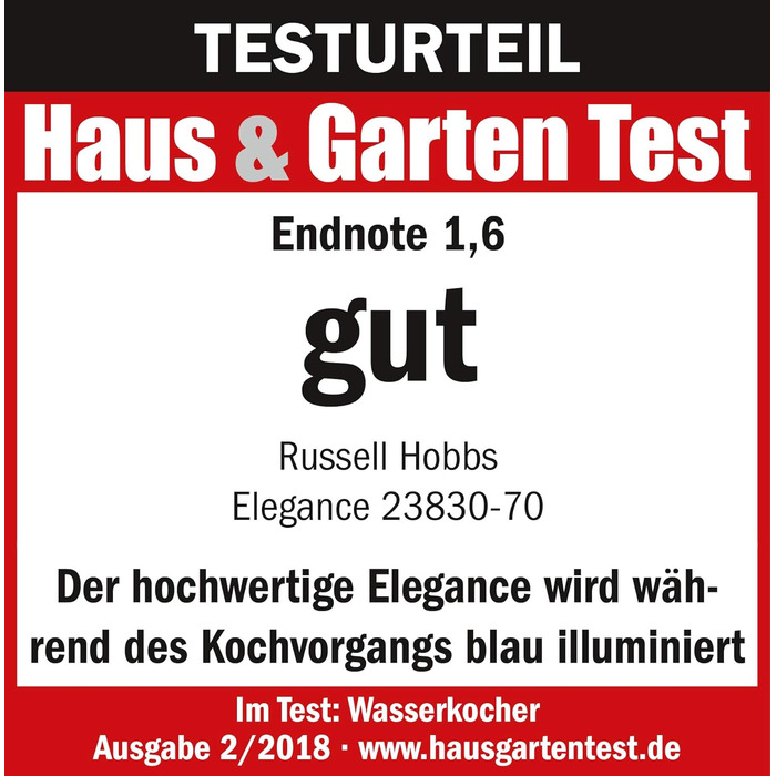 Електричний чайник Russell Hobbs Elegance з нержавіючої сталі та скла, 23380-56, 6 режимів підсмажування, підігрів, розморожування