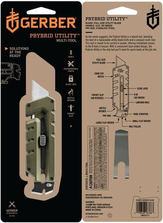 Мультитул Gerber Prybrid-Utility G10 з 8 функціями, нержавіюча сталь