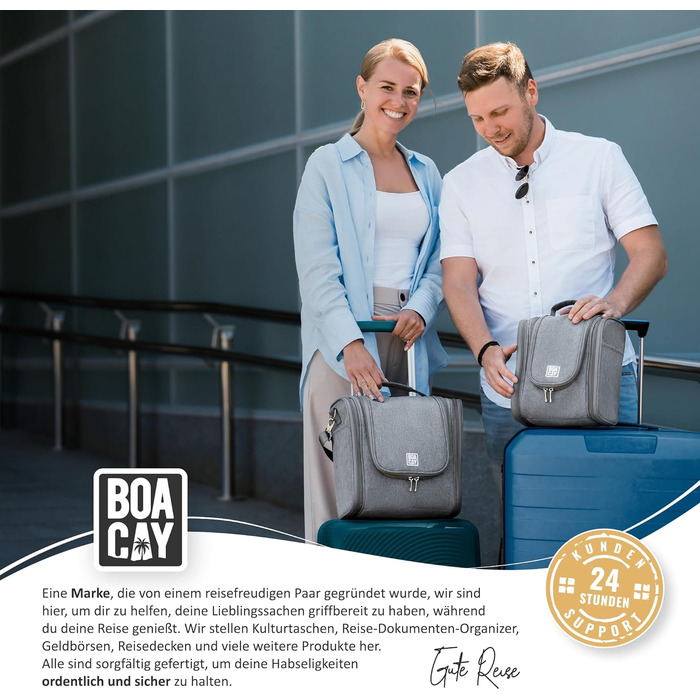Дорожня косметичка BOACAY Extra Large для жінок, чоловіків та дітей, великий органайзер для аксесуарів та гігієни, колір Quartz Gray
