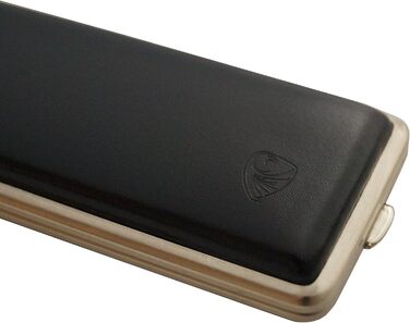 Germanus Cigarette Case, Made in Germany, Black Leather, 85 mm or 100 mm, slim