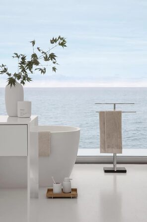 Підставка для рушників Blumus Menoto з матованої нержавіючої сталі, настільна, 2 рейки, срібна, 86x50x16 см