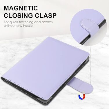 Чохол для Kindle Paperwhite/Kobo Clara HD/Pocketbook/Tolino/Sony E-Reader (6-6.8 дюймів), шкіряний, з підставкою, фіолетовий