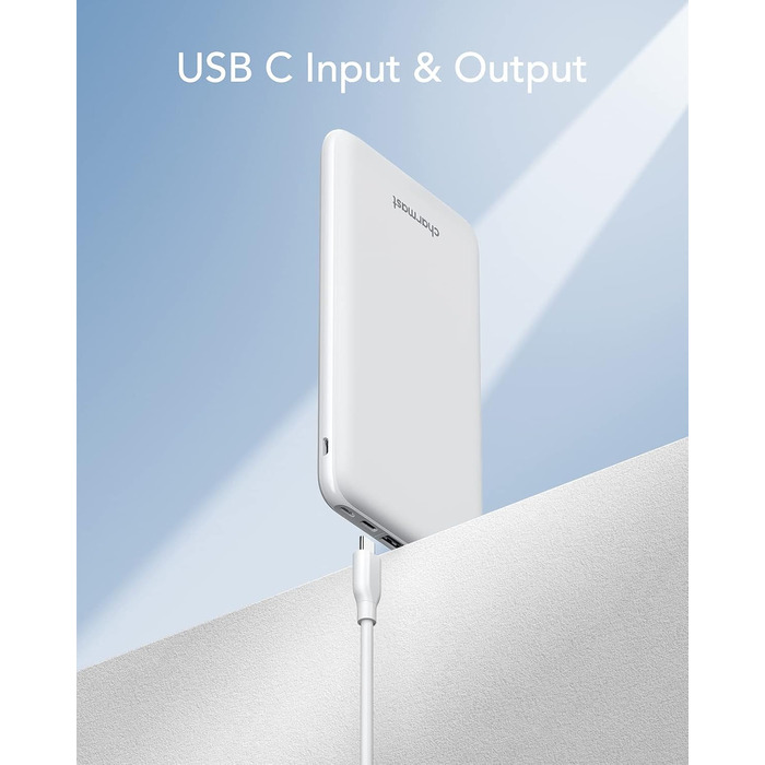 Power Bank Charmast 26800mAh з 4 виходами та 3 входами, USB-C, для iPhone, iPad, Samsung, Android, білий