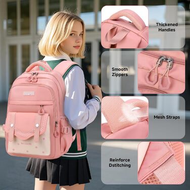 Шкільний рюкзак для дівчаток-підлітків, 2025, великий, для гімназії, старшої школи, 30L (рожевий)