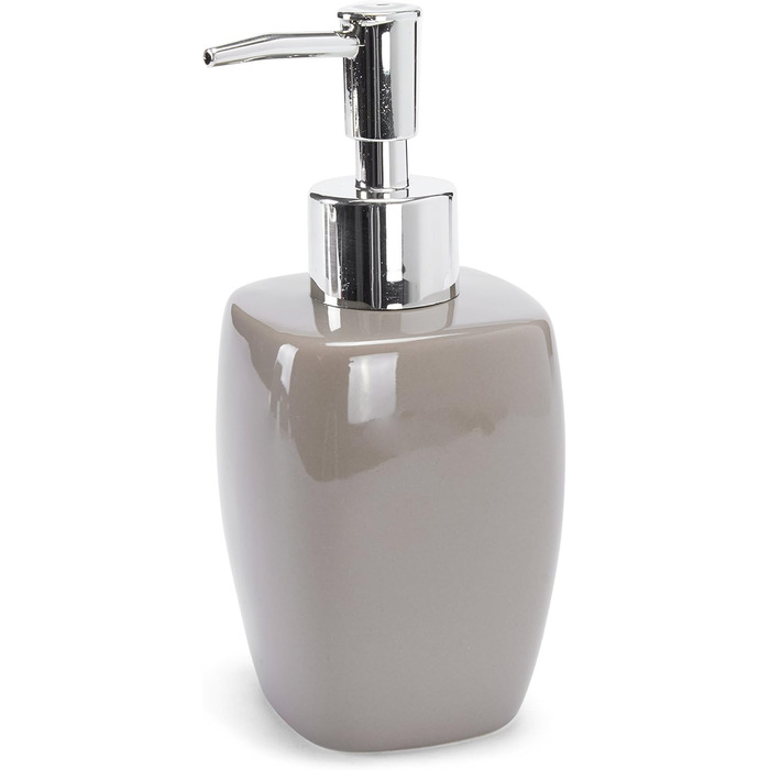 Набір аксесуарів для ванної кімнати MSV Keramik: мильниця, дозатор мила, стакан для зубних щіток, сірий (бежевий)