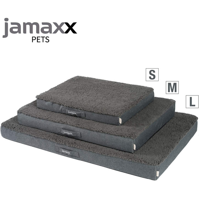 JAMAXX Orthopedic Dog Mattress Washable Cover - Mat with Memory Foam - Oxford Fabric Water-Repellent with Sheepskin Cover - Cozy Dog Bed PDB1012 (L) 120x73 DKL-gray