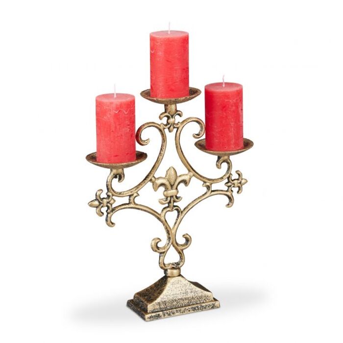 Relaxdays Candlestick з трьома руками