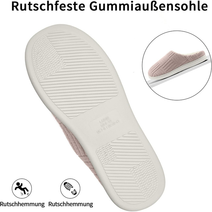 Зручні домашні тапочки з меморі-піною з бавовни для жінок, 38/39 EU, колір кава