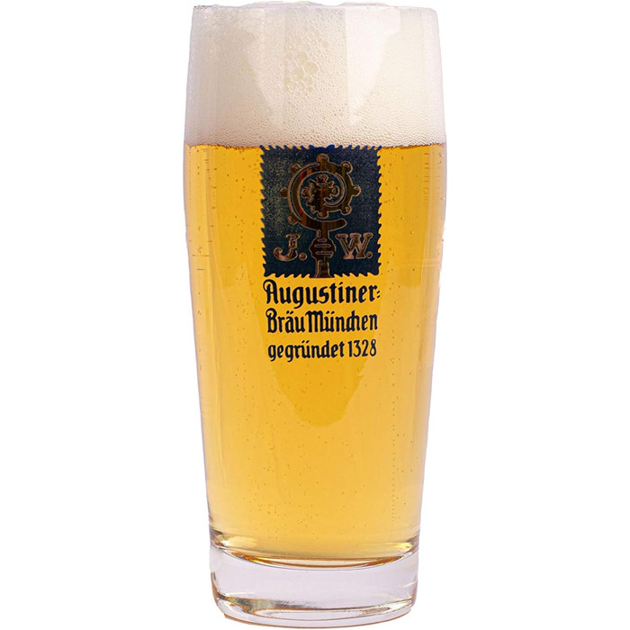 Augustiner Brewery Munich 6-Piece Beer Glass Set Willybecher 0.5 Liter
