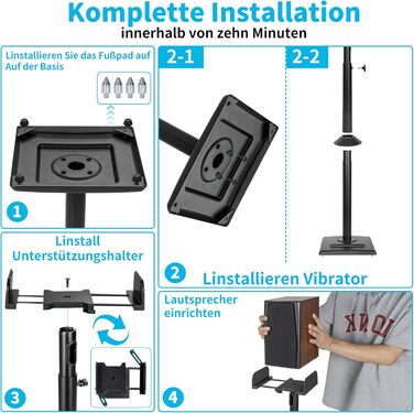 Регульовані підставки для акустики SB-204: пара підставок для сателітної та поличкової акустики, до 5 кг, з кабельним каналом