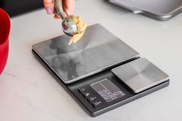 Кухонні ваги KitchenAid Digital з двома платформами, 5000г - 500г, чорний колір, з таймером