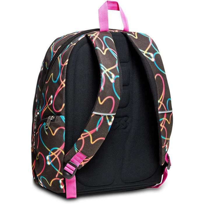Рюкзак Seven Rucksack Advanced: для школи, університету та відпочинку. Місткий рюкзак для підлітків, дівчаток та хлопчиків з відділенням для ноутбука та кишенькою для пляшки. Кольори: рожевий, фіолетовий (Чорний I)