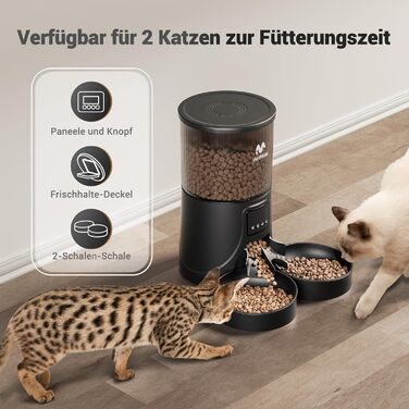 Автоматичний годівниця для котів та собак IMIPAW WiFi: керування через додаток, 4L, програмування, сухий корм, для 2 тварин