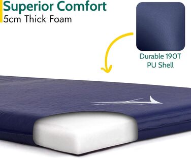 Trail Outdoor Self-Inflating Sleeping Pad - 5cm Thick Camping Mat - Blue