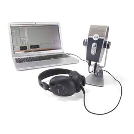Мікрофон конденсаторний AKG Ara USB-C, для подкастів, відео, геймінгу та стрімінгу, синьо-срібний