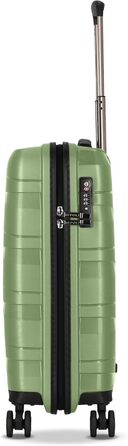 Чохол-валіза REDOLZ Hartschalen Check-in Essentials 10 | Великий XL валіза-ролер 50 x 30 x 76 см з легкого поліпропілену | 4 подвійні колеса, TSA | Зелений металік