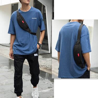 Чоловіча та жіноча поясна сумка-рюкзак, водонепроникна, для спорту, подорожей та активного відпочинку (чорна)