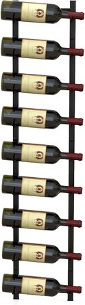 Стильна полиця для вина COSTWAY на стіну, металева, чорна, на 9 пляшок