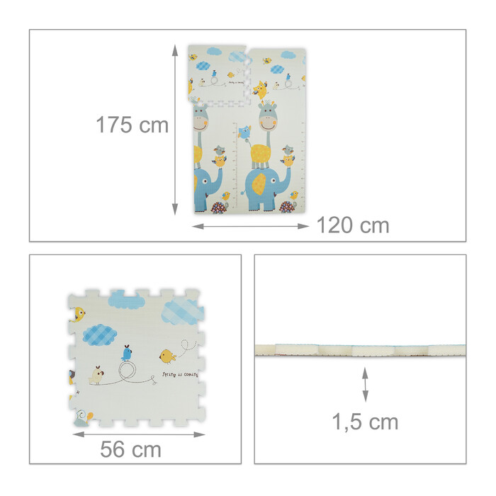 Relaxdays Puzzlemat Duo: Owl / Elephant