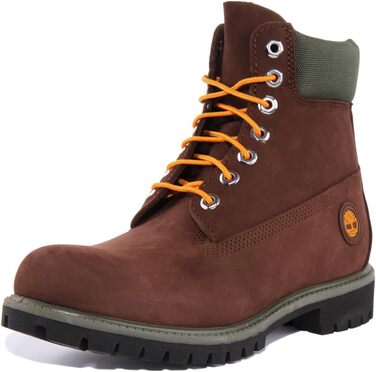 Черевики Timberland Premium 6 Inch з нубуку, темно-коричневого кольору, оранжеві, 41.5 EU