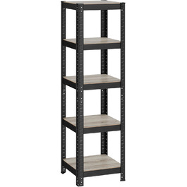 SONGMICS 5-Tier Adjustable Storage Shelf Unit - Vintage Brown & Black