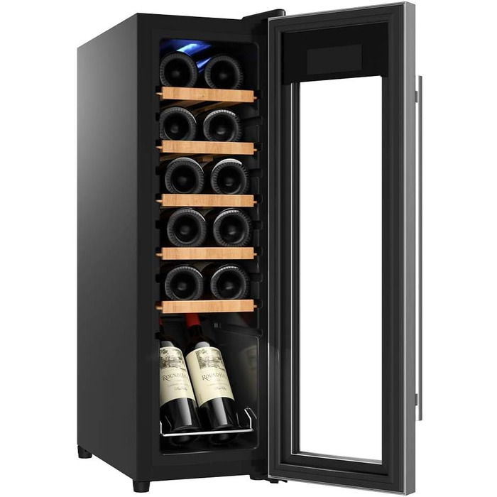 Холодильник для напоїв Cecotec Bolero GrandSommelier 2050 Black - 24 пляшки, компресорний, 5-18°C, Inox + дерево