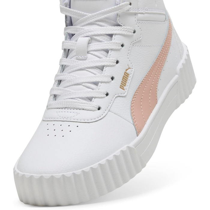 Кросівки Puma Carina 2.0 Mid для жінок, розмір 39 EU, білий, рожевий кварц, золотий