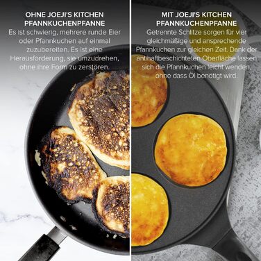 Млинцева сковорода Joeji's Kitchen з 7 отворами, 26,5 см, антипригарна, алюмінієва, для індукції, універсальна, для млинців та яєць