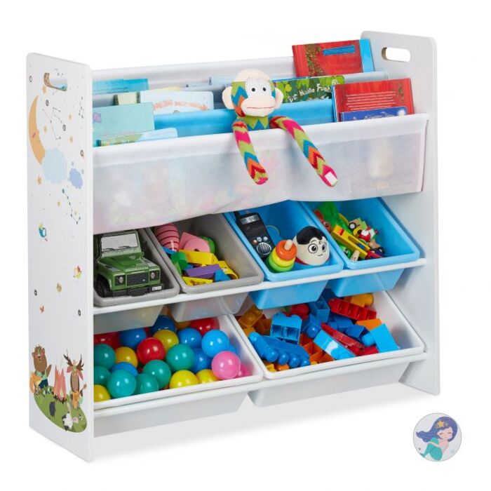 Relaxdays Kids' Shelving Unit with 10 Compartments and Design
