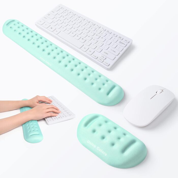 Підставка для зап'ястя Univo Colors Marineblau: М'який Memory Foam для комп'ютера, ноутбука, офісу, геймінгу