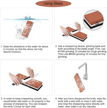 Набір для заточування ножів KELOFO 2-в-1: професійний шліф-камінь 3000/8000