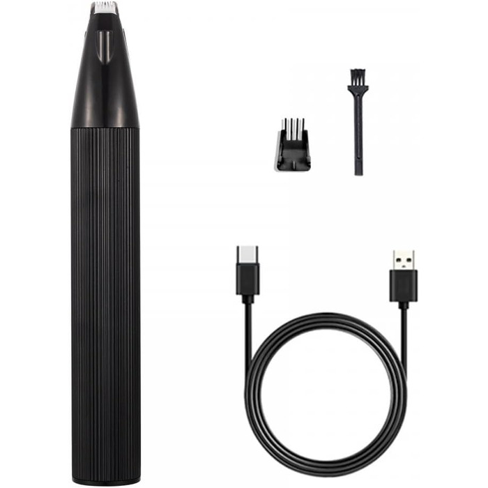 Електрична машинка для стрижки тварин з LED-підсвіткою, бездротова, USB, для собак, котів, догляду за лапами, обличчям, тілом, чорна